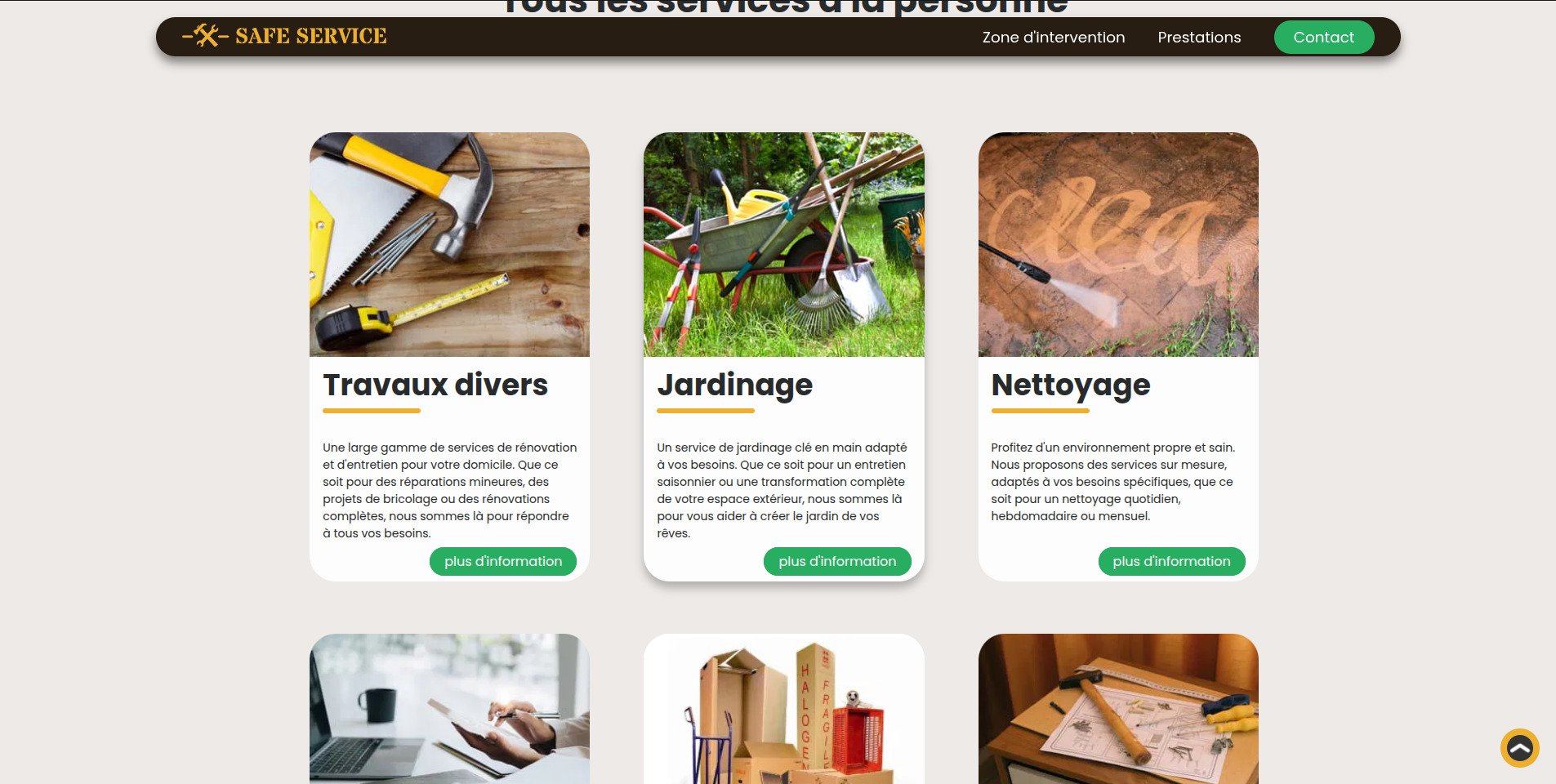 Création du site vitrine Safe Service 06
